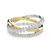 Bague Swarovski Hyperbola bicolore 3 rangs 55