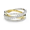 Bague Swarovski Hyperbola trois anneaux 58