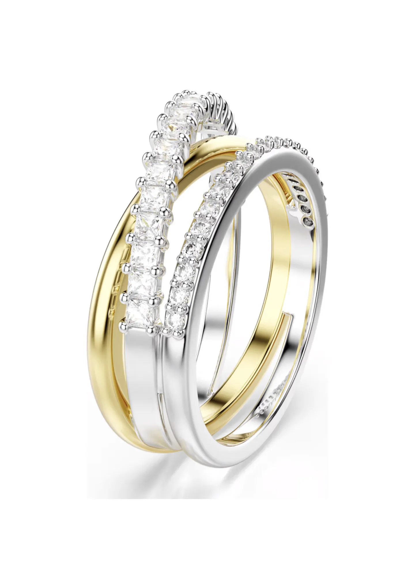 Bague Swarovski Hyperbola bicolore 3 rangs 55