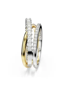 Bague Swarovski Hyperbola bicolore 3 rangs 55