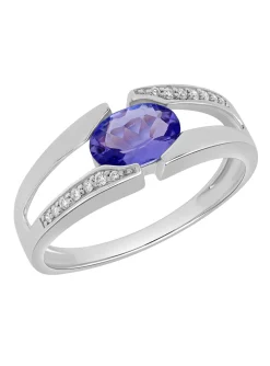 Bague tanzanite et diamants