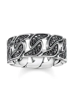 Bague Thomas Sabo argent noirci oxydes noirs
