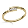 Bague trilogie diamant or jaune 18 carats