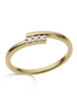 Bague trilogie diamant or jaune 18 carats