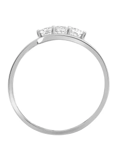 Bague trilogie or blanc 9 carats