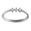 Bague trilogie oxydes or blanc 9 carats