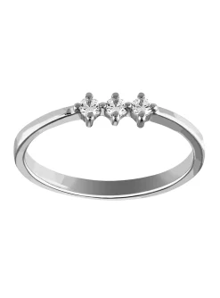 Bague trilogie oxydes or blanc 9 carats
