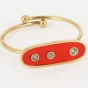 Bague Zag acier doré réglable corail_x005f_x000D_oxyde de zirconium