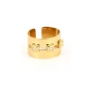 Bague Zag acier doré réglable_x005f_x000D_oxydes de zirconium