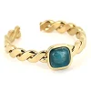 Bague Zag acier doré réglable apatite