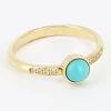 Bague Zag acier doré turquoise