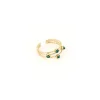 Bague Zag Bijoux acier doré malachite