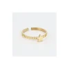 Bague Zag Bijoux acier doré réglable
