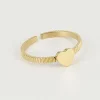 Bague Zag Bijoux acier doré réglable