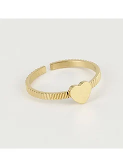 Bague Zag Bijoux acier doré réglable