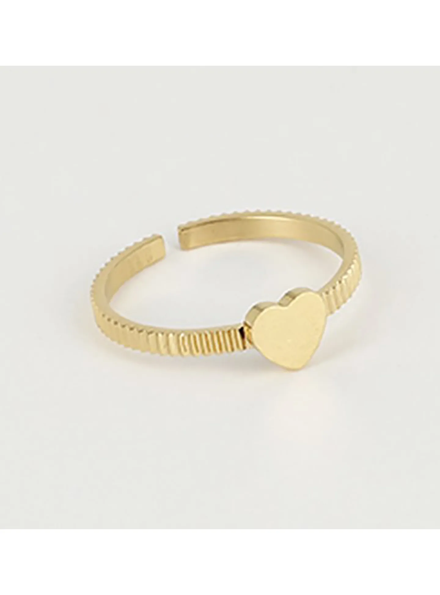Bague Zag Bijoux acier doré réglable