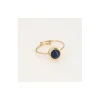 Bague Zag Bijoux acier doré réglable marine_x005f_x000D_lapis lazuli