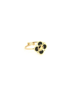 Bague Zag Bijoux Esmee trèfle nacre noire