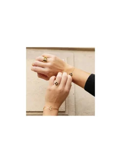 Bague Zag Bijoux Esmee trèfle nacre noire
