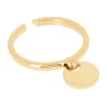 Bague Zag Bijoux fine pampille acier doré