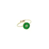 Bague Zag Bijoux LIZ acier doré réglable vert