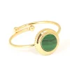 Bague Zag Bijoux motif rond acier doré malachite