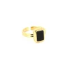 Bague Zag Bijoux Omonia onyx sertie acier