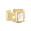 Bague Zag Bijoux Preston acier doré nacre blanche