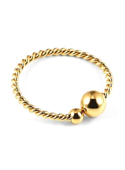 Bague Zag Bijoux Soto acier doré