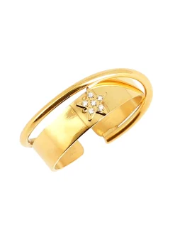 Bague Zag Bijoux Themis double anneauxEtoile sertie