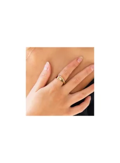 Bague Zag Bijoux Themis double anneauxEtoile sertie