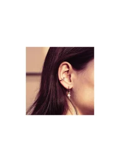 BOUCLE D OREILLEÂ–MagdalenaÂ–ACIER DOREÂ–zirconiumÂ–d12mm