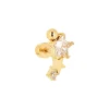 Boucle d'oreille individuelle Zag Bijoux Cedros_x005f_x000D_acier doré zirconiums