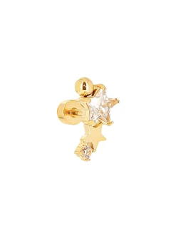 Boucle d'oreille individuelle Zag Bijoux Cedros_x005f_x000D_acier doré zirconiums