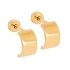 Boucle d'oreille individuelle Zag Bijoux demi créole_x005f_x000D_large acier doré
