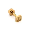 Boucle d'oreille individuelle Zag Bijoux carré acier_x005f_x000D_doré oxyde marron