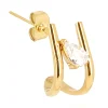 Boucle d'oreille individuelle Zag Bijoux demi créole_x005f_x000D_acier doré oxyde