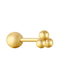 Boucle d'oreille individuelle Ania Haie Ear Edit Tri_x005f_x000D_ple Boules doré
