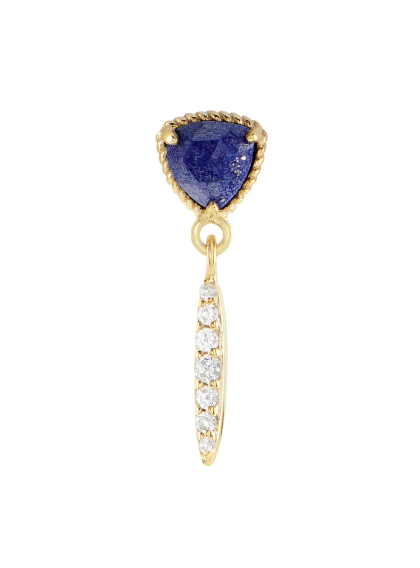 Boucle d'oreille individuelle Agatha Mix et Match dor_x005f_x000D_ée Lapis Lazuli