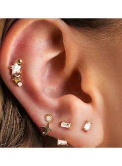 Boucle d'oreille individuelle Zag Bijoux Cedros_x005f_x000D_acier doré zirconiums