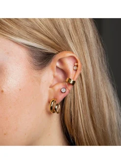 Boucle d'oreille individuelle Zag Bijoux Kamorta_x005f_x000D_acier doré Talle L