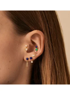 Boucle d'oreille individuelle Agatha Précieux dorée_x005f_x000D_lapis lazuli