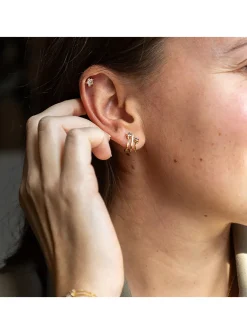 Boucle d'oreille individuelle Zag Bijoux Ténérife_x005f_x000D_acier doré oxyde