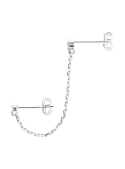 Boucle d'oreille individuelle brillaxis argent rhod