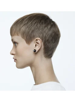 Boucle d'oreille Swarovski Chroma pyramide grise