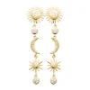 Boucle d'oreilles pendantes Brillaxis celeste_x005f_x000D_plaqué or