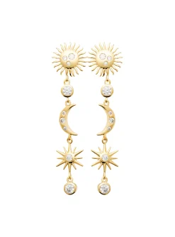 Boucle d'oreilles pendantes Brillaxis celeste_x005f_x000D_plaqué or