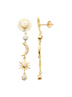 Boucle d'oreilles pendantes Brillaxis celeste_x005f_x000D_plaqué or