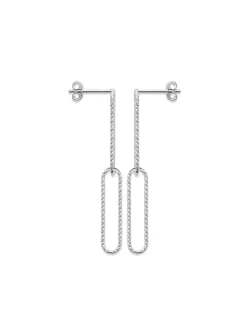 Boucles Brillaxis argent motif trombone ciselé