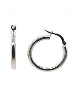 Boucles Brillaxis créoles or blanc 18 carats 20 mm
